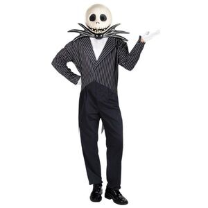 Men’s large Jack Skellington, bowtie, jacket, and mask only